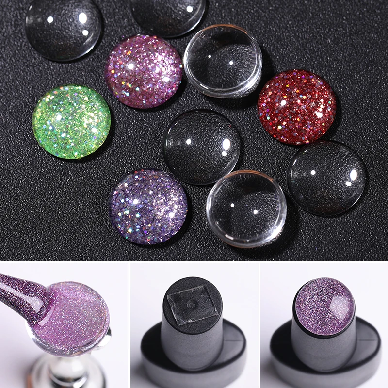 10 шт. цветные наклейки для ногтей круглые прозрачные УФ-гель-лаки аксессуары 12 мм