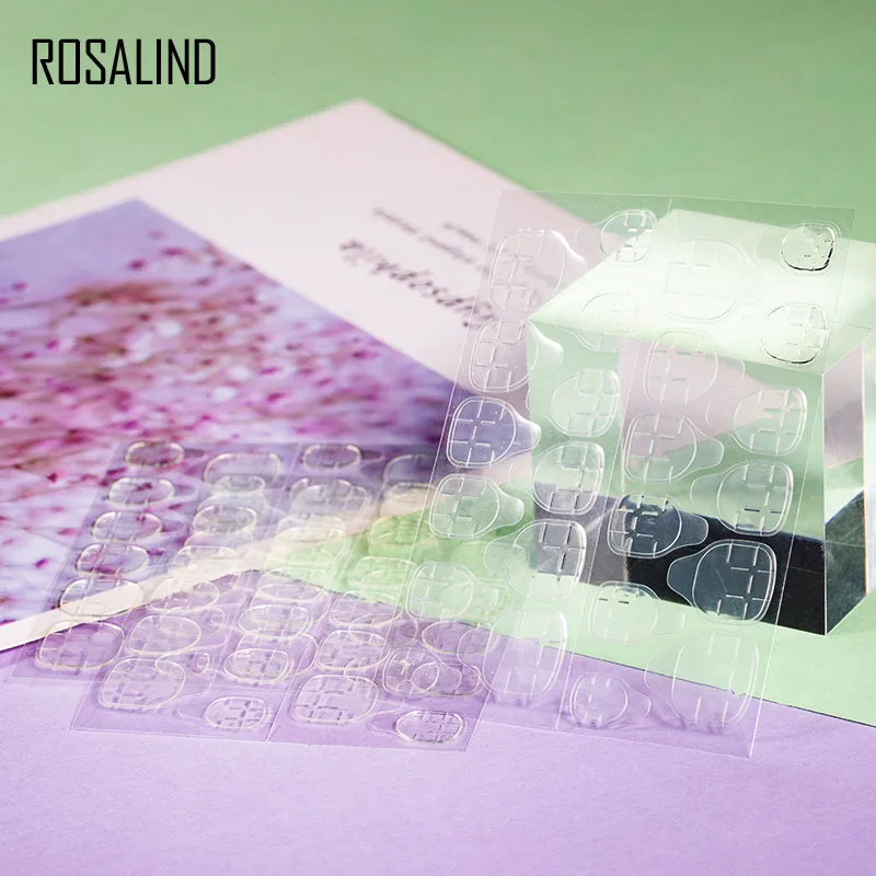ROSALIND 120 шт накладные наклейки для ногтей s Матовый дизайн липкий прозрачный клей