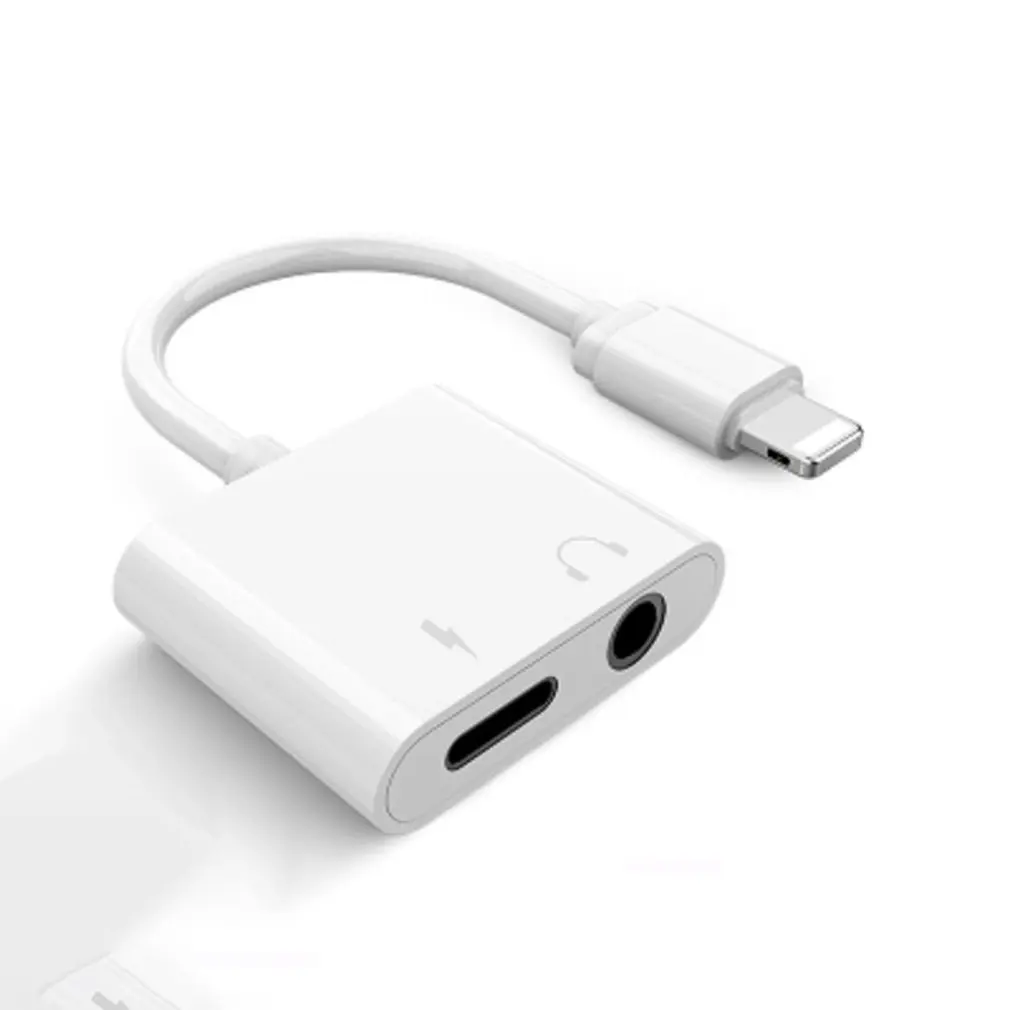 

2 In 1 Audio Adapter Charging Earphone Cable For Iphone 7 8 Plus X Aux Jack Headset For Lightning 3.5 Mm To Headphone Splitter