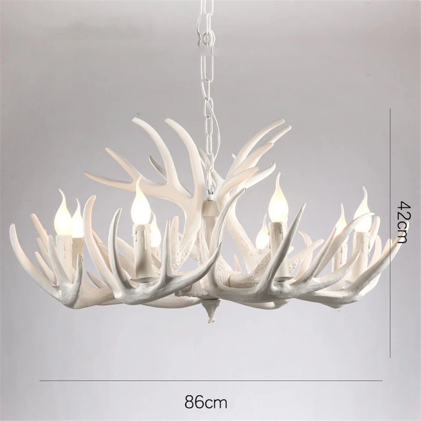 Скандинавский светодиодный подвесной светильник Chandelire E14, промышленный подвесной светильник, оленьи рога, спальня, гостиная, Кухонные светильники - Цвет корпуса: White 8 Head