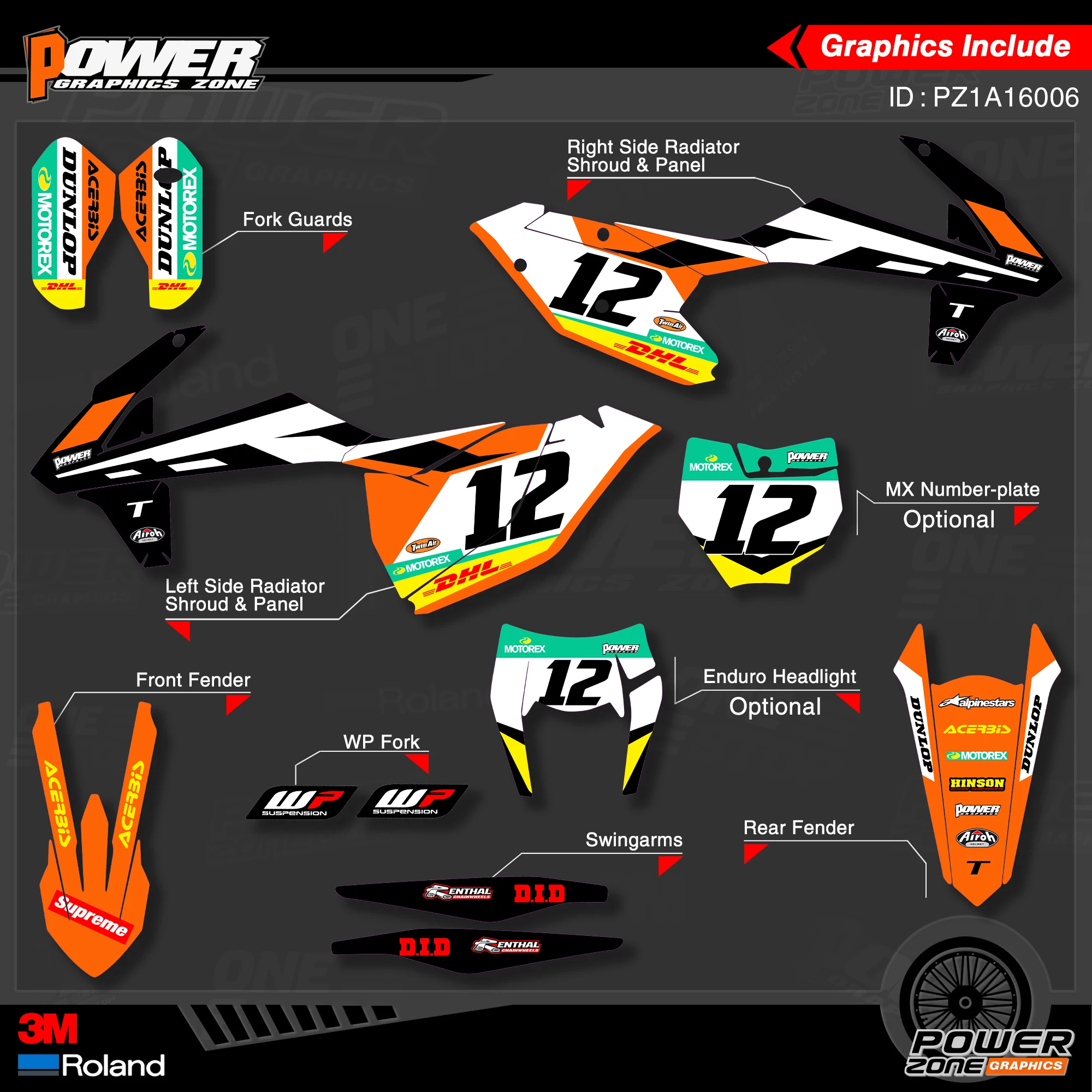 Персонализированные графические фоны PowerZone Team наклейки 3M Набор наклеек для KTM SX SXF