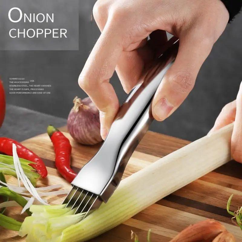 

Onion Vegetable Cutter Slicer Multi Chopper Scallion Kitchen Knife Shred Tools Slice Cutlery Cooking Tools Manual Food Processor