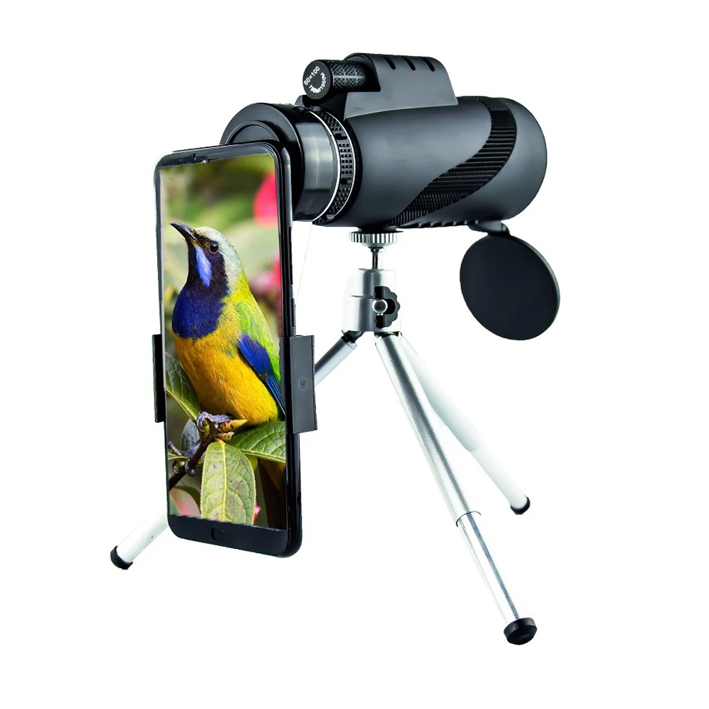 

Hd 80x100 телескоп монокулярный зум дневное/ночное видение Bak4 призма дополнительный адаптер для телефона Штатив для наблюдения за птицами и ох...