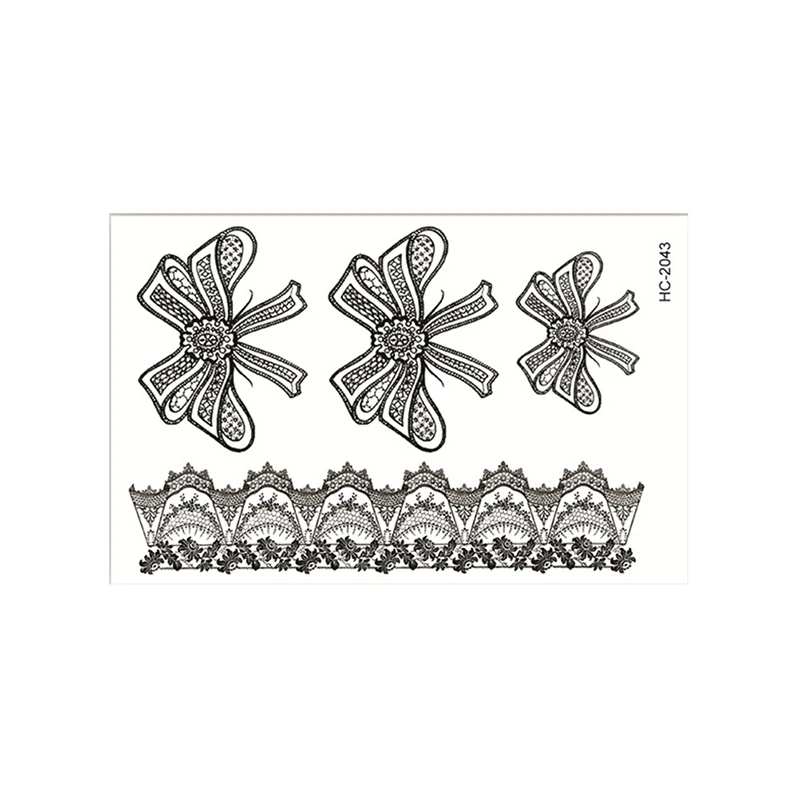 1 Pcs Black Waterproof Temporary Tattoo Sticker on Body Leg Lace  Fake Tattoo