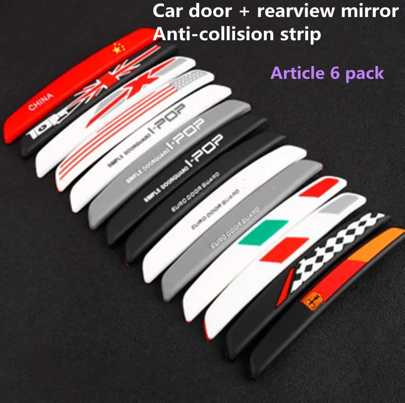 

6Pcs/set Auto Car Door Edge Protection Guards Buffer Trim Molding Protection Strip Scratch Protector Car Door Crash Bar