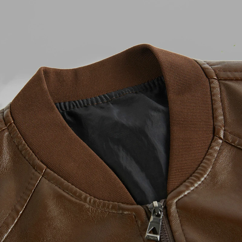 Мужская куртка из искусственной кожи короткая свободная со стойкой 2019 | одежда