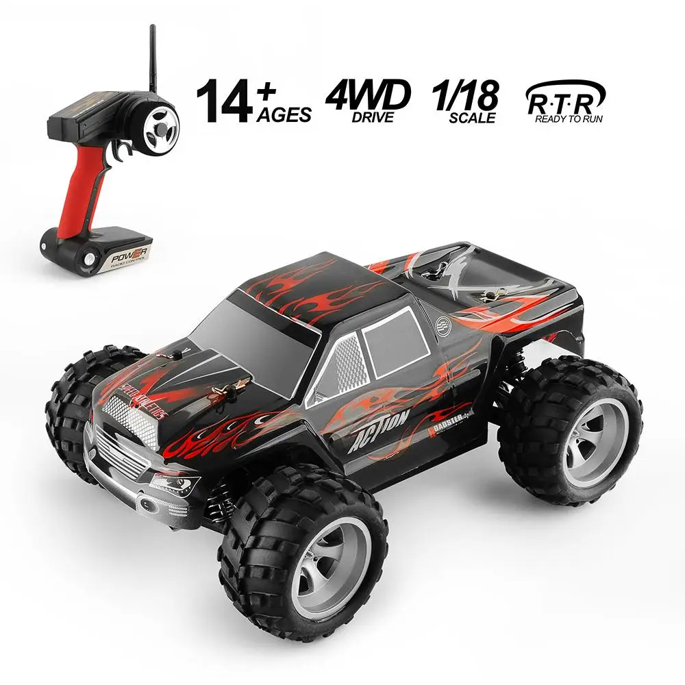 

Wltoys A979 RC автомобиль масштаб 1/18 2,4G 4WD 50 км/ч высокоскоростной Радиоуправляемый ударопрочный резиновые колеса багги RTR внедорожник игрушечный