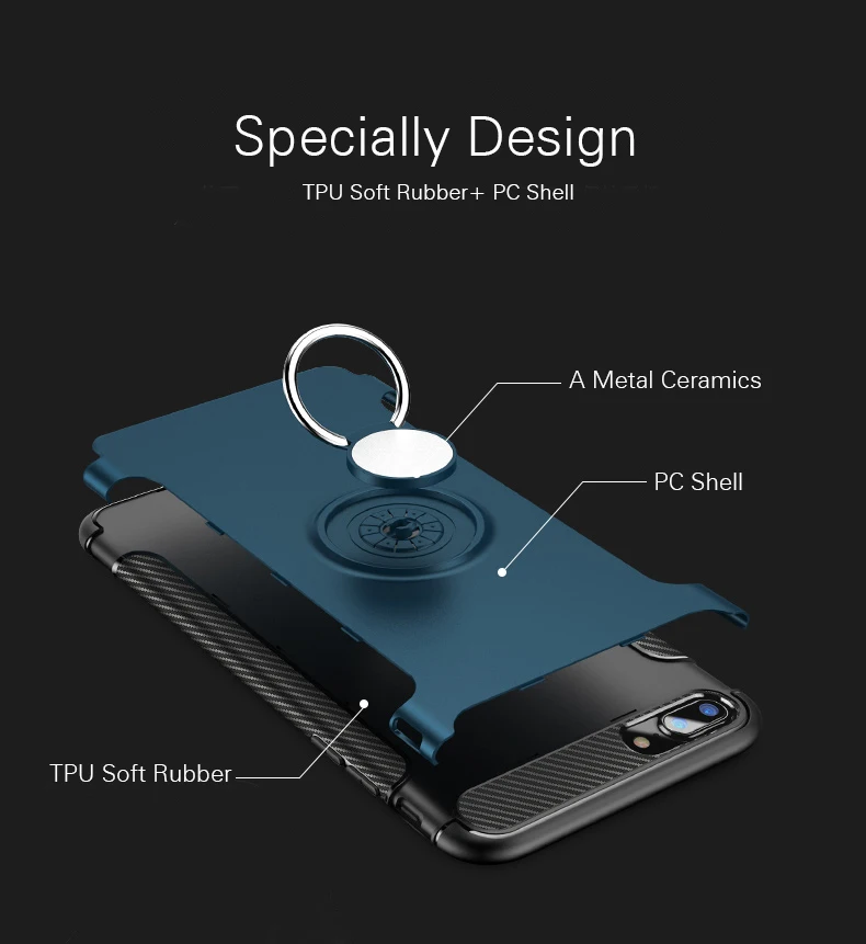 360 кольцевой держатель чехол для iPhone 7 8 Plus X XS Max XR чехлы на 6 6s 5 5s SE силиконовый