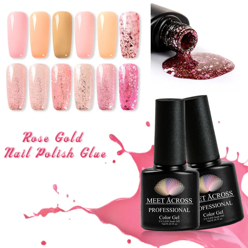 Цветной УФ-гель с голографическим блеском и блестками 7 мл Полупостоянный лак для