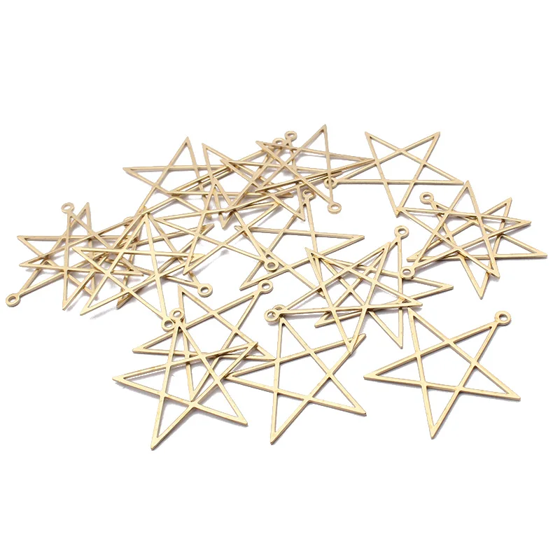 

100pcs Raw Brass Earrings Charms Moon Star Charms Pendant For Handmade Necklace Jewelry Findings Making Wholesale