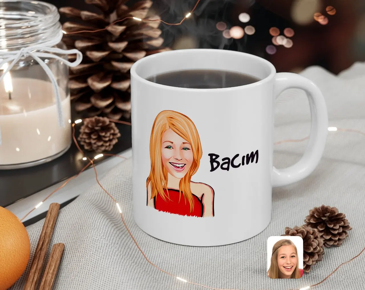 

Персонализированные Для женщин 'S Bacım карикатура белая кружка Bardak-33