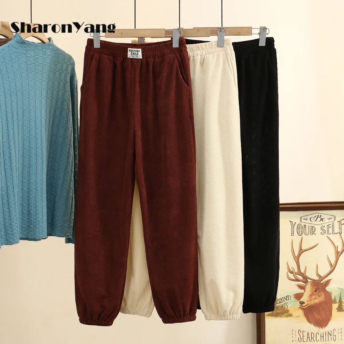 

Брюки женские вельветовые с высокой талией, повседневные султанки из синели, брюки-султанки коричневого цвета, весна-осень