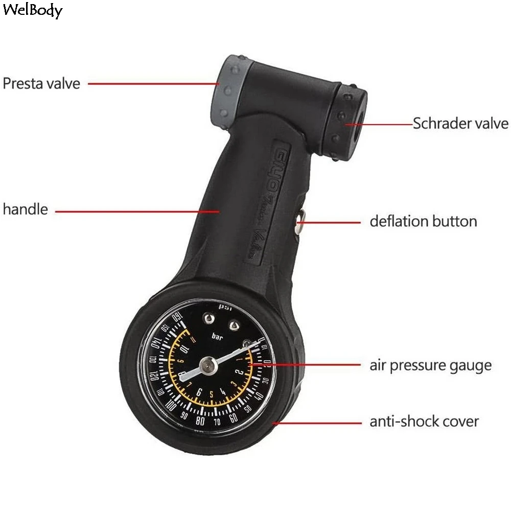 Профессиональный датчик шин для велосипеда Schrader Presta клапаны давления воздуха 160