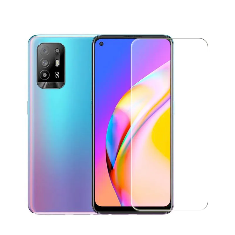 Vidrio de pegamento completo para OPPO A94, pel&iacute;cula protectora de tel&eacute;fono para OPPO A94, A74, A54, 5G-1