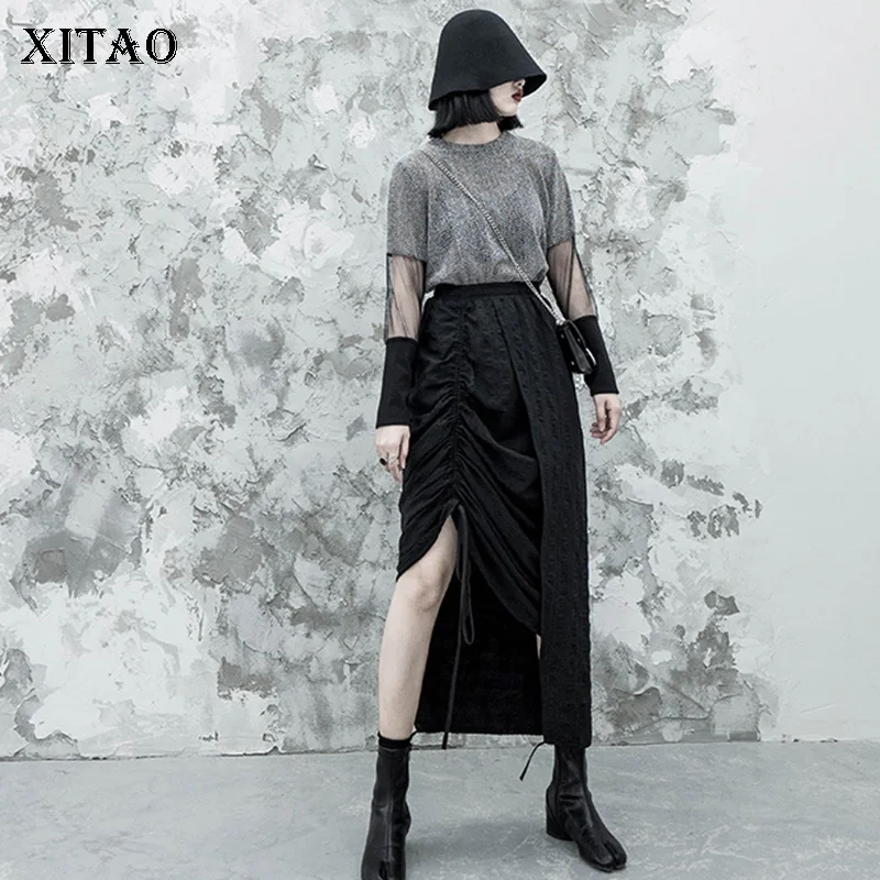 Свитер XITAO WQR1752 вязаный с сеточкой в Корейском стиле 2019 | Женская одежда