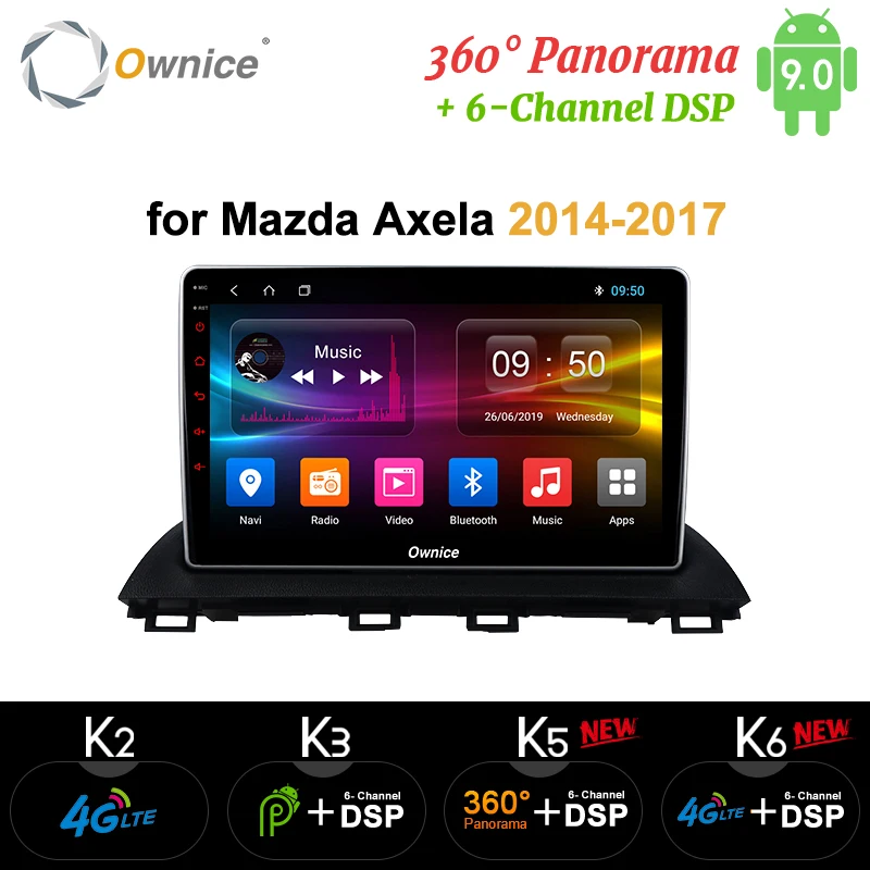 Owice Android 9 0 Восьмиядерный автомобильный радиоприемник 2din gps Navi K3 K5 K6 для Mazda 3 Axela 2014
