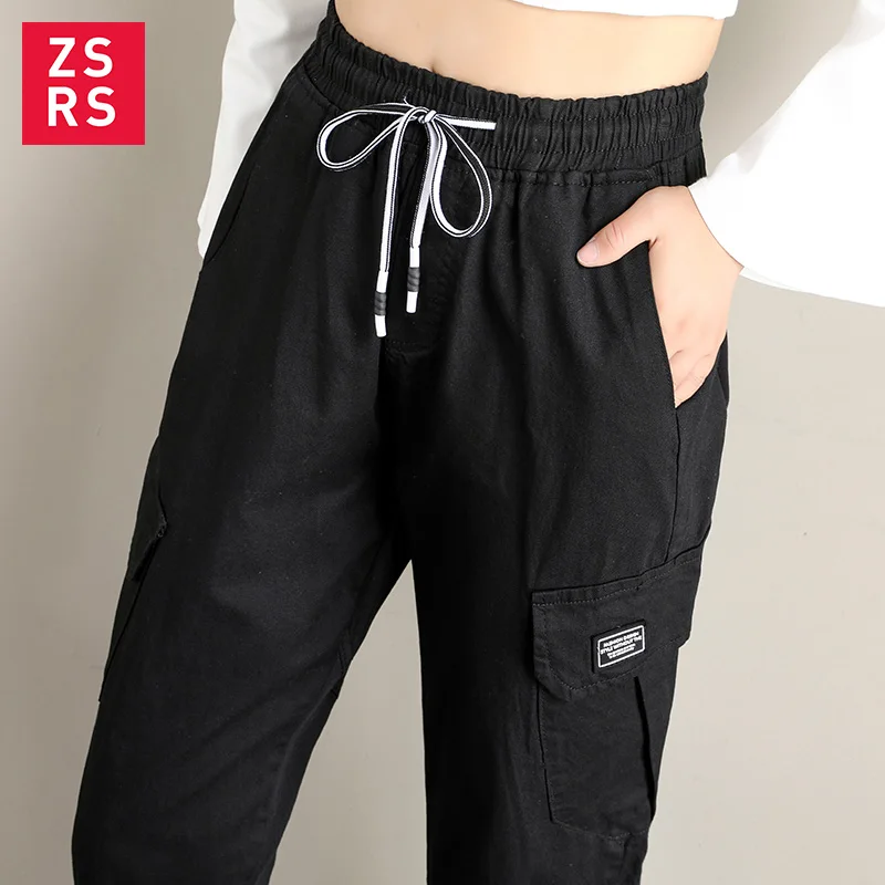 

ZSRS 2020 fashion Summer Women Ankle-Length Pants Elastic waist loose Cotton Linen pants harem pants roupas pants hip hop pants