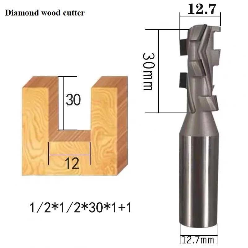 Алмазные фрезы по дереву PCD 1/2 Деревообрабатывающие инструменты прямая флейта