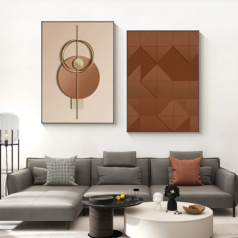

Luxury Geometric Abstract Wall Art Canvas Painting Print Modern Minimalist Poster Wall Pictures for Living Room Bedroom Decor