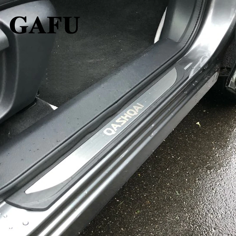 Порога Накладка гвардии нержавеющая Защитная Наклейка для дверных порогов Nissan