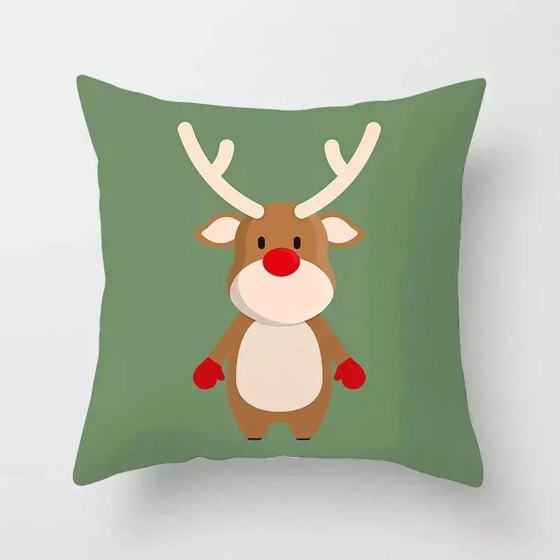 Рождественский чехол для офисной подушки с Санта-Клаусом льняной квадратной