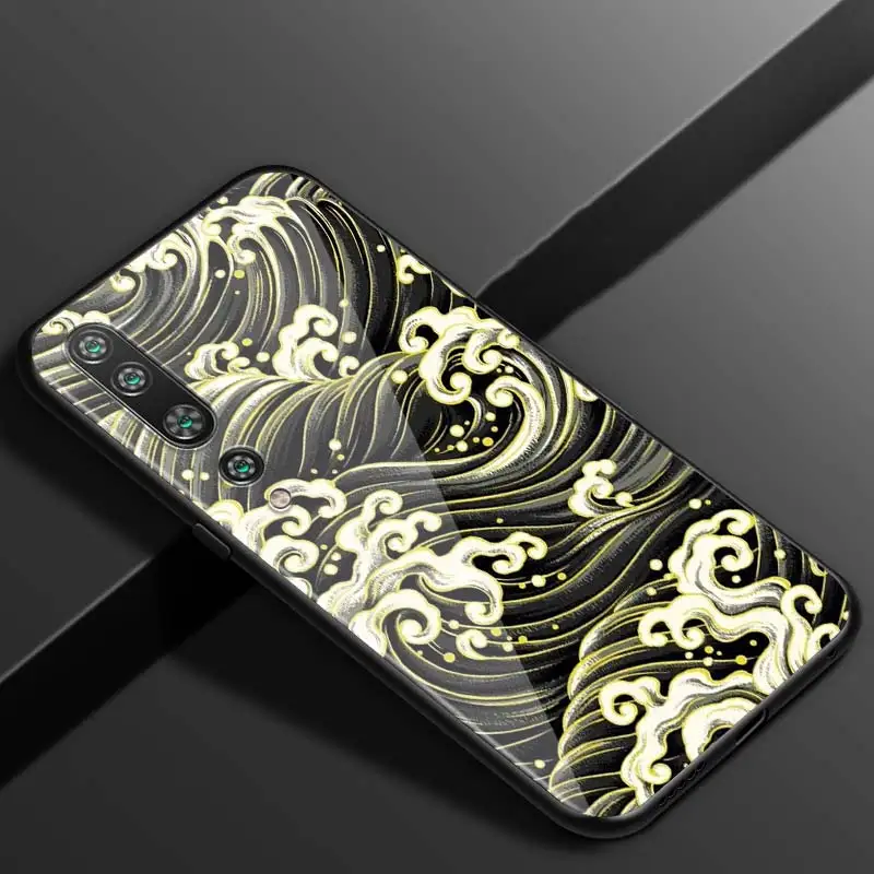 

Japanese Crane Retro For Xiaomi Mi Note 10 Ultra 5G 9 SE 8 A3 A2 A1 6X Poco M2 Pro Play F1 Lite 5G Bright Black Phone Case