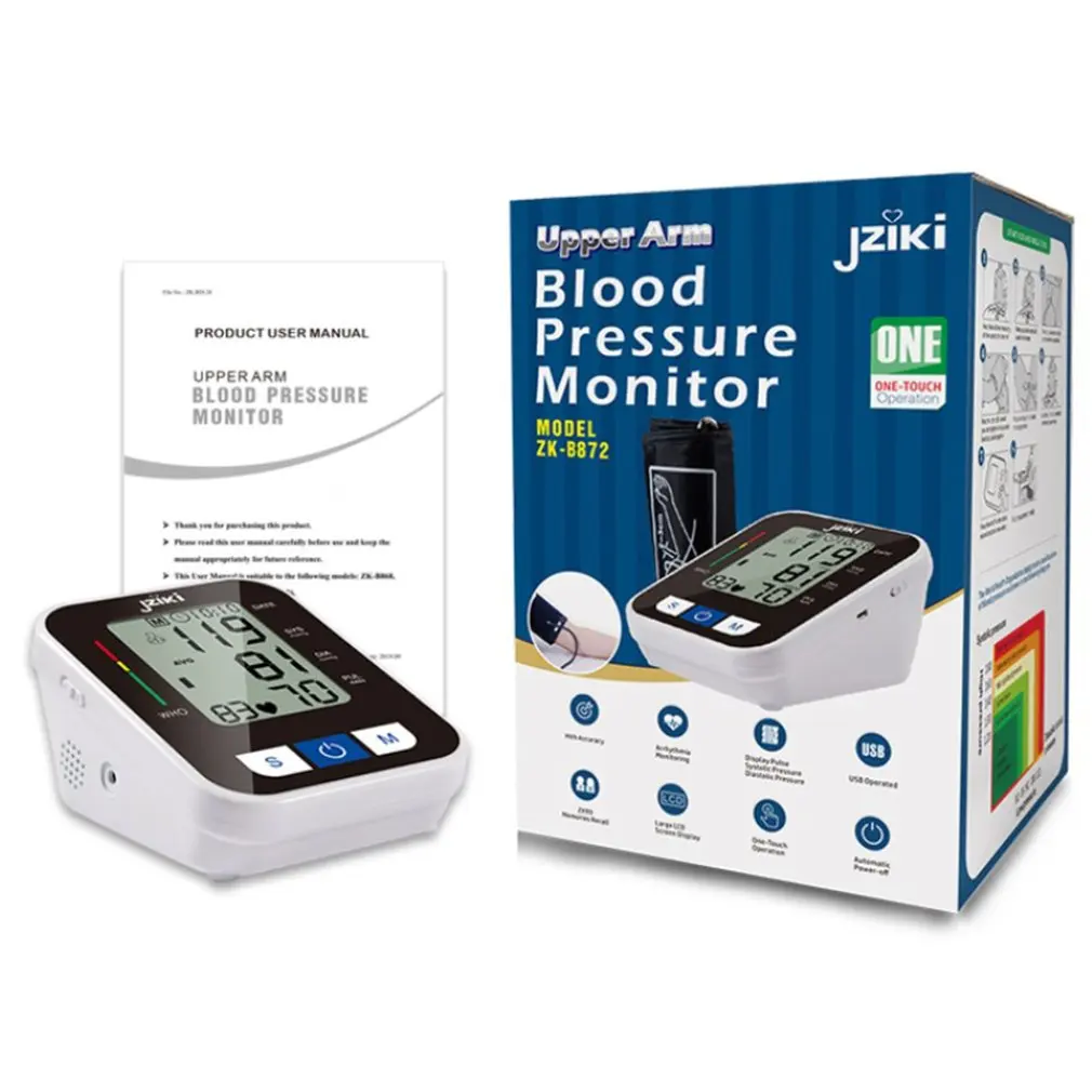 

Home Arm Type Large Screen Electronic Portable Sphygmomanometer Monitor Accurate Measurement Memory Recording