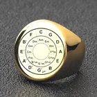 HNSP нержавеющая сталь круглая буква значок золотой перстень для мужчин женщин мужчин ювелирные изделия подарок 2022 тренд