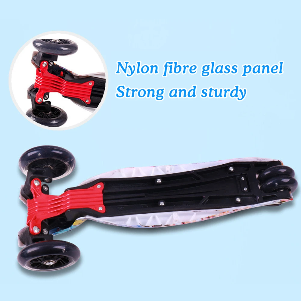 Foldable Scooter for Kids 3 Wheels with Light Up Kick Toddlers 3-8 Year Gifts Adjustable Height | Спорт и развлечения