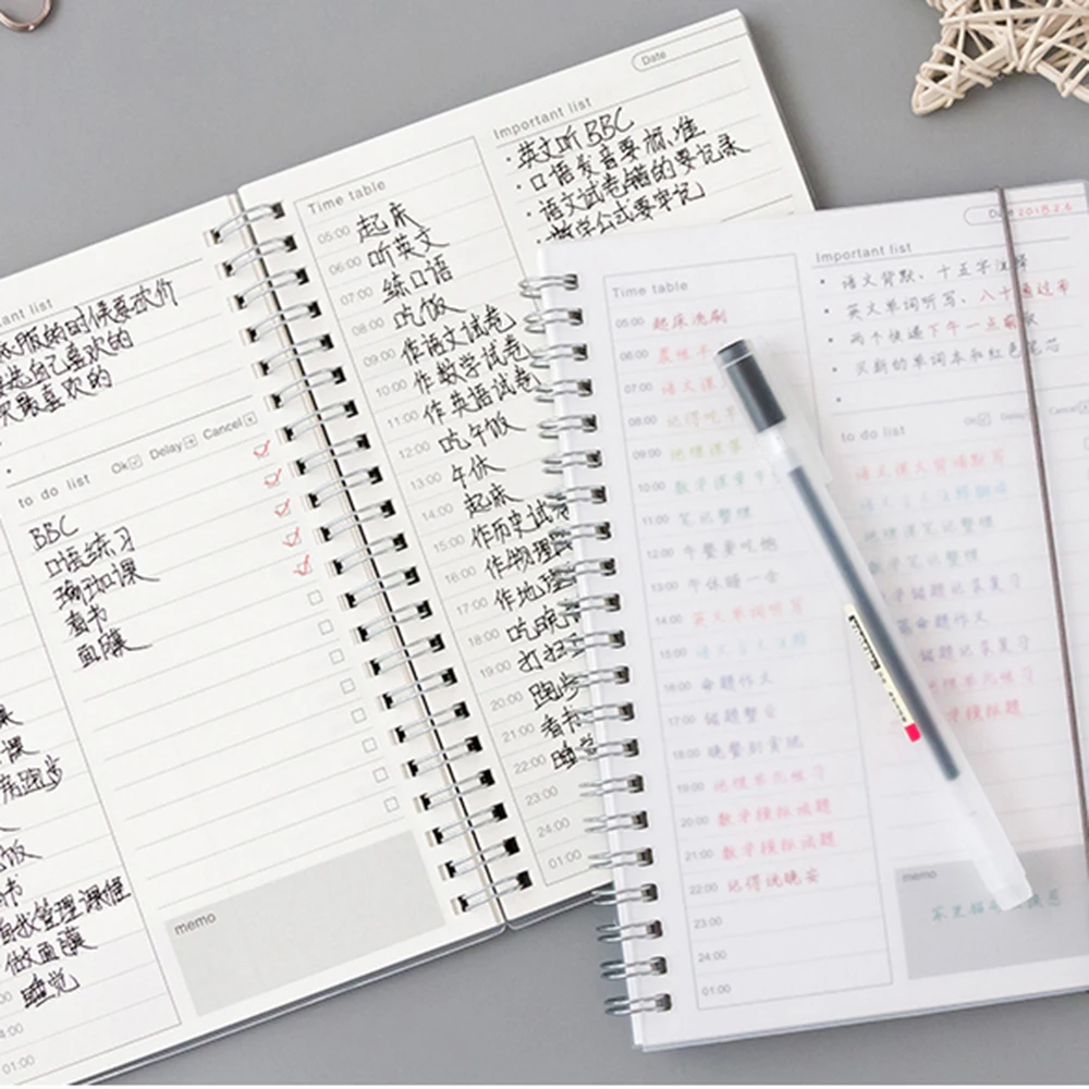 

50 листов A5 записная книжка со спиральной пружиной прозрачный чехол из полипропилена дневник еженедельно ежемесячно для планирования распи...