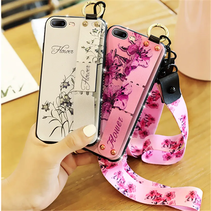 bling wrist strap case for oppo a9 2020 a1k reno z 2 ace realme c2 x xt x2 5 3 pro lite f11 pro a11x silicone lanyard cover free global shipping