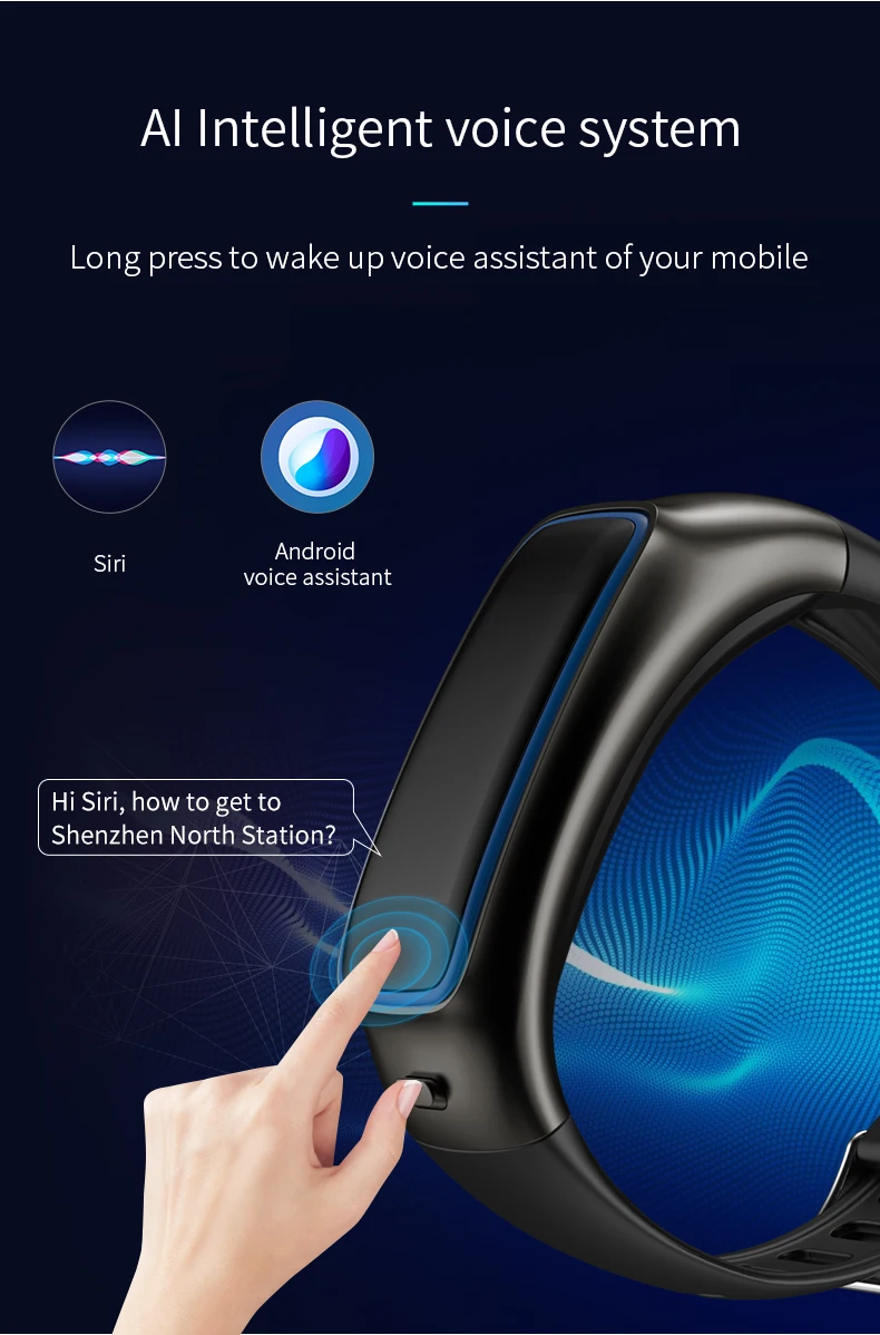 TB02 Bluetooth наушники умный браслет 2 в 1 шумоподавление с микрофоном 0,9" пульсометр кровяное давление смарт-браслет музыкальные гарнитуры