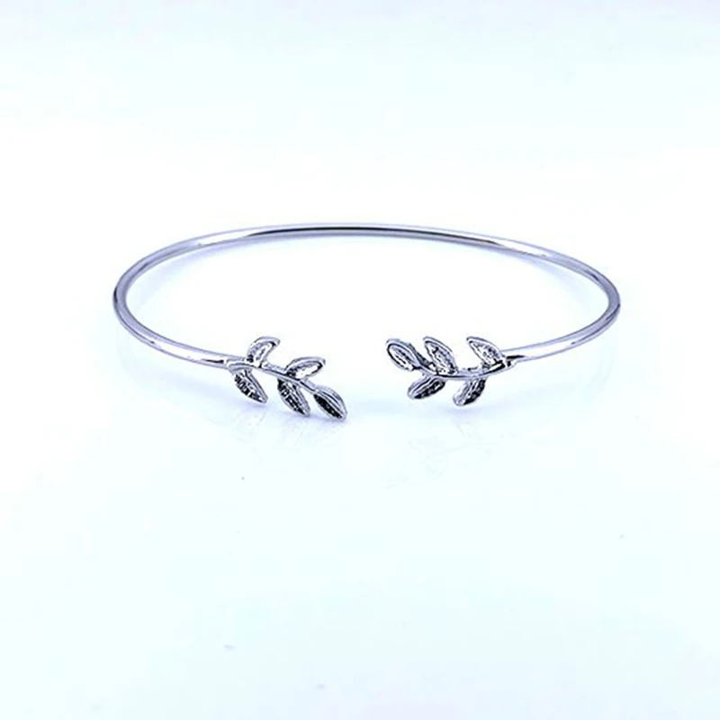 Простой браслет листок для женщин и девочек подарочные украшения милый