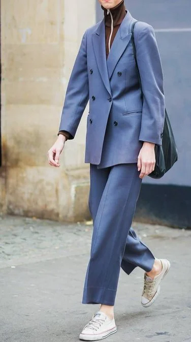 2021 Blue Ladies Suit Blazer Spring Summer Women Suits Office Wear Female Work Wear Office Suit Two Pieces Suits(Jacket+Pants)
