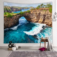 natural cave landscape tapestry nature psychedelic home decor wall cloth tapestries canyon waterfall wall hanging blanket carpet