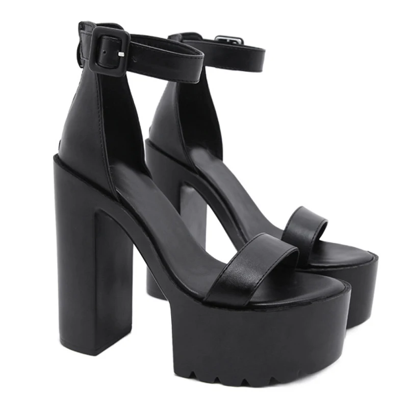 Сандалии-гладиаторы LJB160 женские винтажные босоножки на очень высоком квадратном