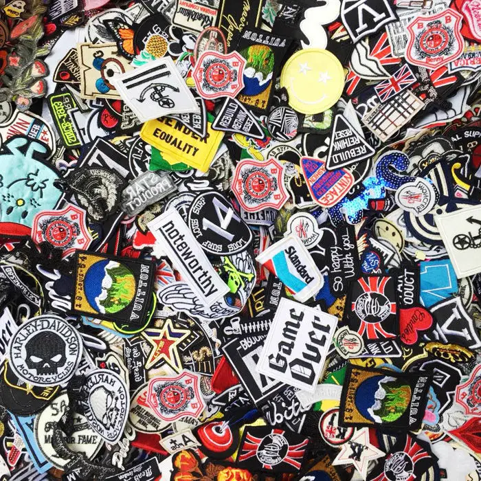 

30pcs mixed colour Embroidery Patches for T-shirt Iron on Stripes Appliques Clothes Stickers Clothing Badges