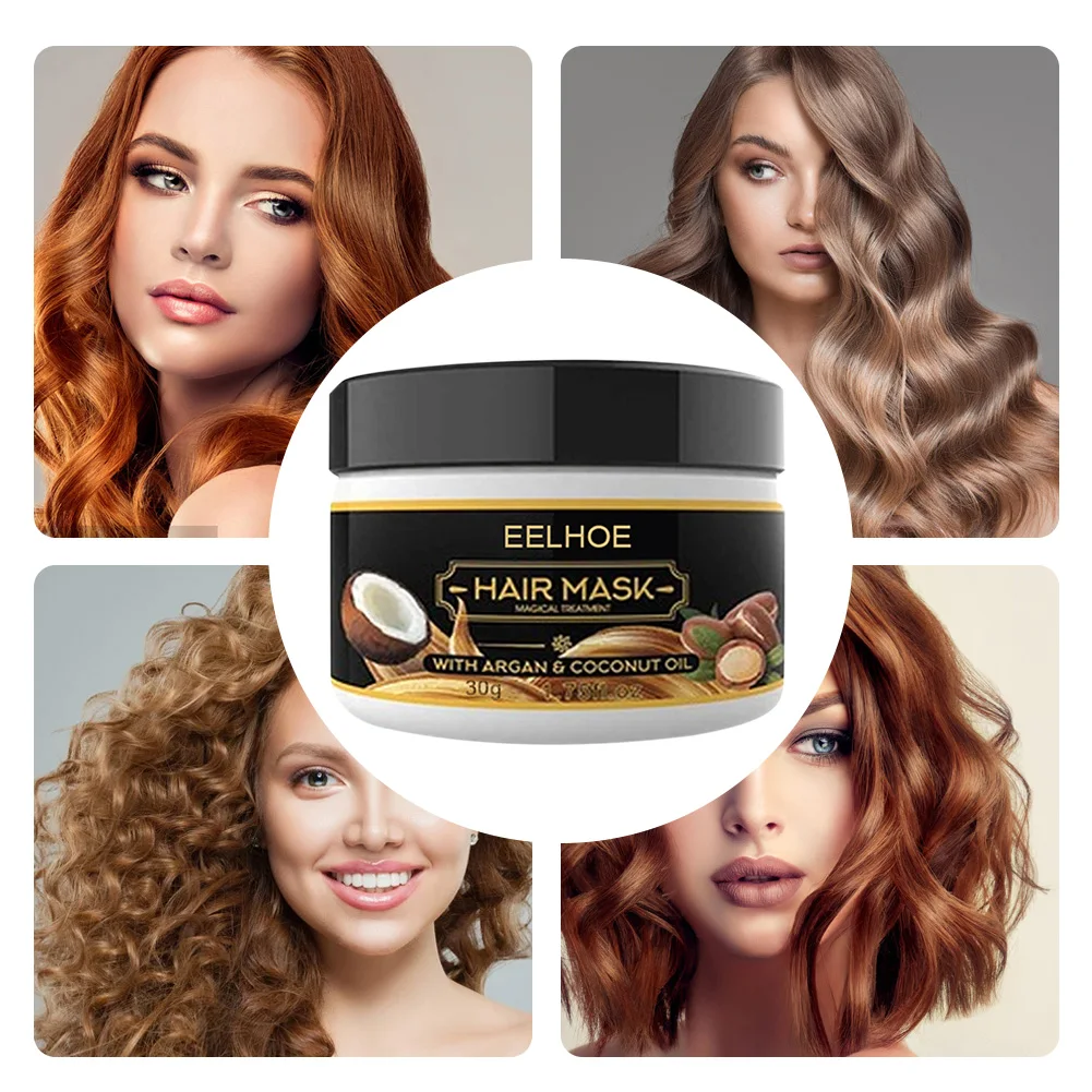 30g Coconut Oil Hair Care Mask Curly Lofting Cream Repairs Damaged Roots And Nourishes Scalp Treatments TSLM1 | Красота и здоровье