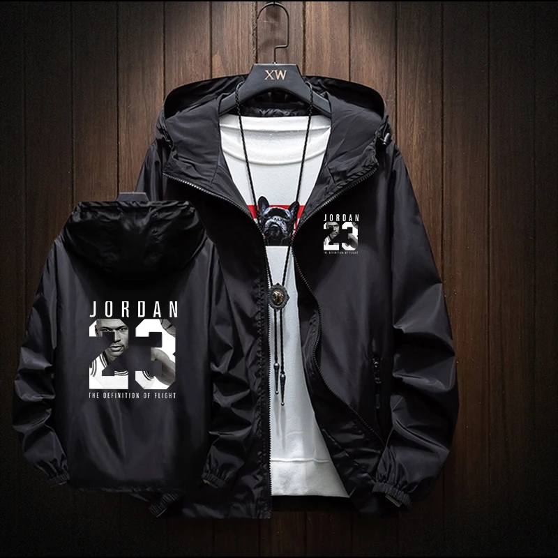 

2020 autumn / winter JORDAN 23 men's casual hip hop zipper jacket slim fit bomber jacket male model
