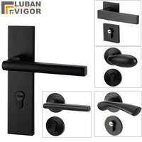 beautiful chooseblack aluminum alloy door handle interiorbedroom split door locks silent lock body door hardware