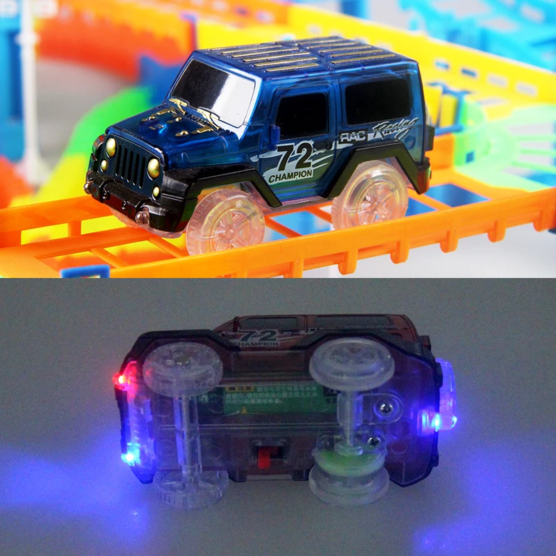 

Electric Railway Magical Racing Track Train Play Set Diy Electric Autorama Circuit Voiture Light Car Toys Race Tracks For Boy