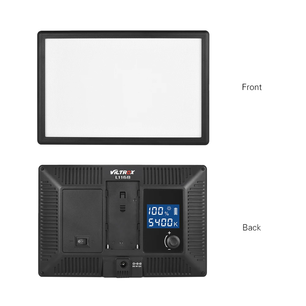 

VILTROX L116B Professional Ultra-thin LED Video Light Fill Light Adjustable Brightness for Canon Nikon Sony DSLR Camera