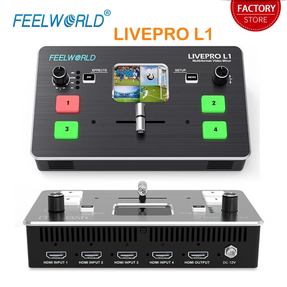 Feel world محول فيديو في الوقت الحقيقي بث مباشر متعدد تنسيق الفيديو خلاط HDMI rocasting استوديو سجل مفاتيح Livepro L1