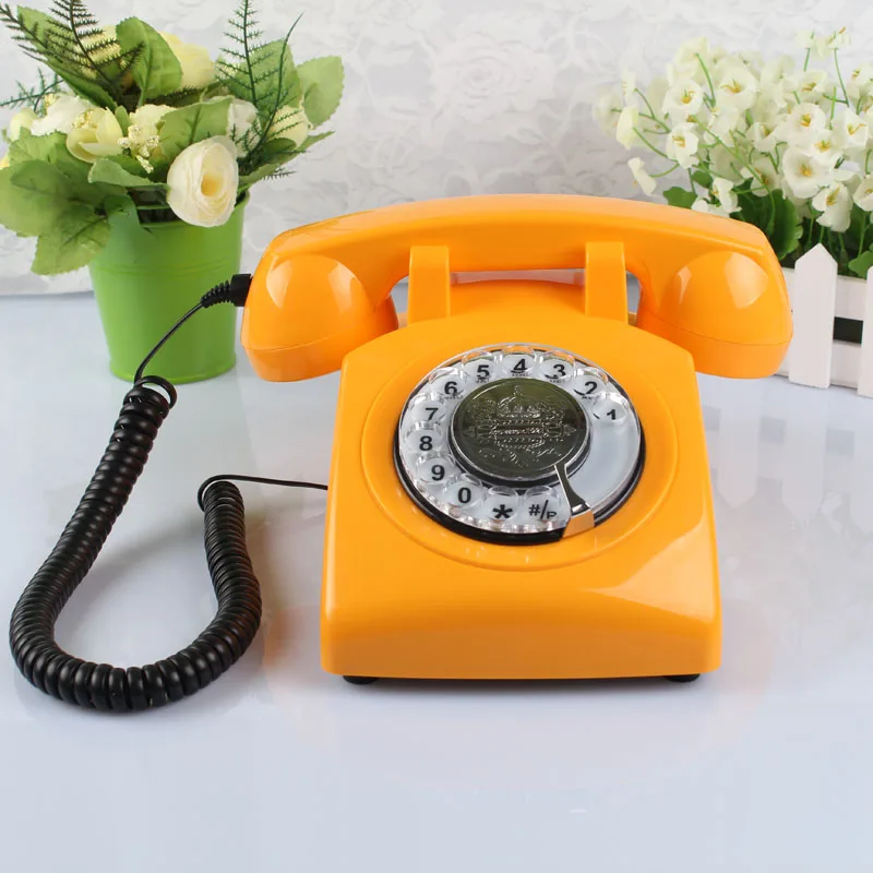 blue telephonecorded classic rotary dial home office telephones antique vintage telephone of 1930s old fashion landline phone free global shipping