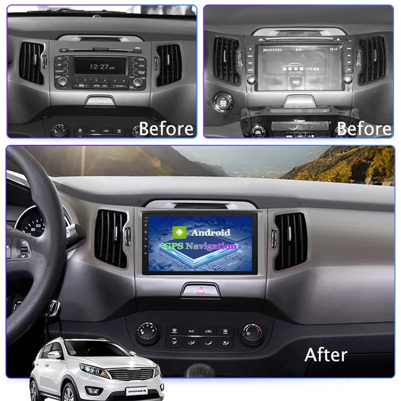 Автомобильный мультимедийный плеер для Kia Sportage R 10-16 Android GPS большой экран