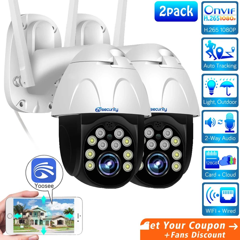 

1080p WiFi PTZ Camera Outdoor Wireless Home Security camera Speed Dome SD Card P2P Cloud CCTV Video Surveillance Camera Yoosee