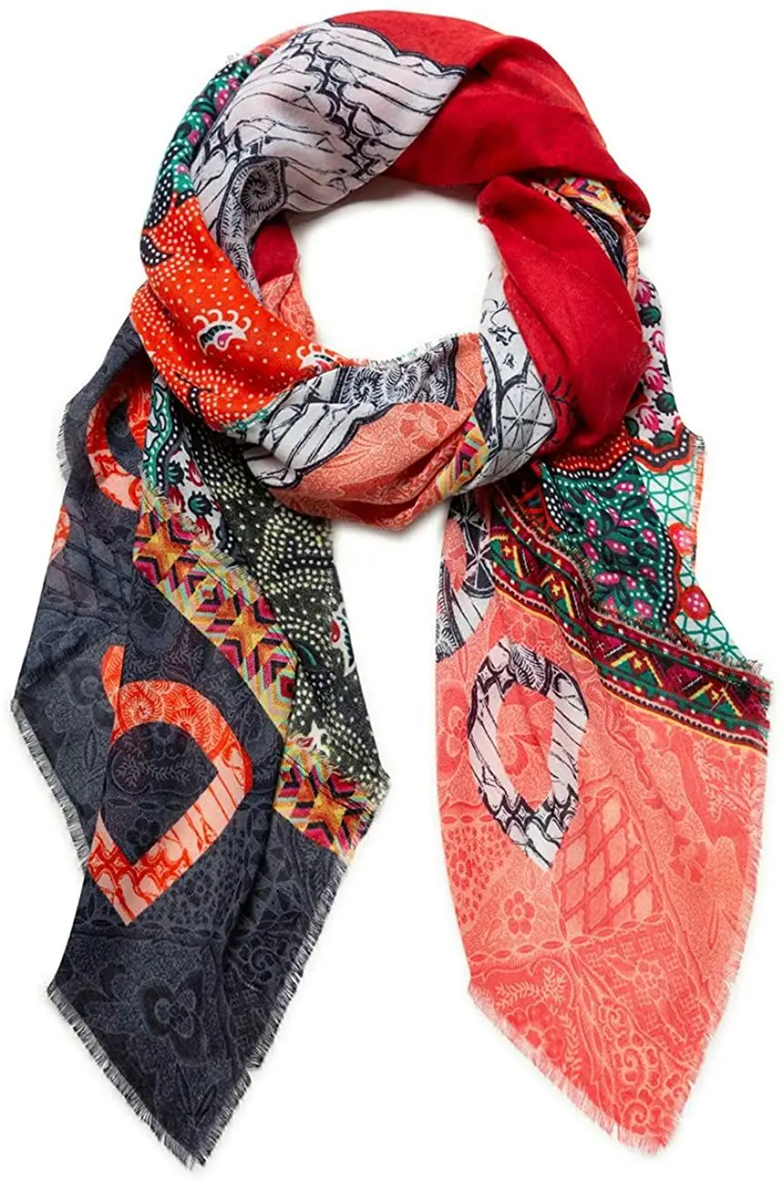 

Испанская Desigual Женская шаль с принтом дышащий оттенок модные тонкие шелковые шарфы продаются хорошо разнообразные