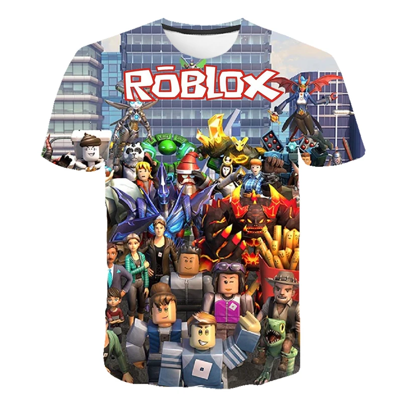 Популярная детская 3D футболка Robloxing с принтом игры кавайная модель футболки в