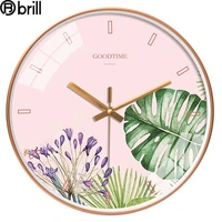 nordic creative modern wall clock gold plant hipster large clocks wall home decor living room office decoration modern horloge
