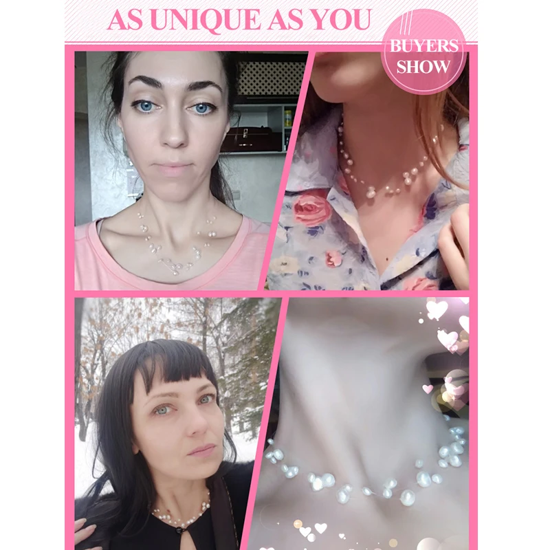 Многослойное ожерелье-чокер ASHIQI из натурального жемчуга в стиле барокко для